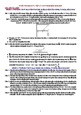 2 Đề thi học kỳ I môn Vật lý Lớp 10 - Năm học 2016-2017